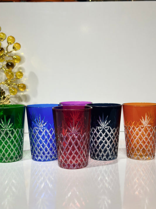 Lot de 6 Verres à Thé – Cristallisés en Couleurs