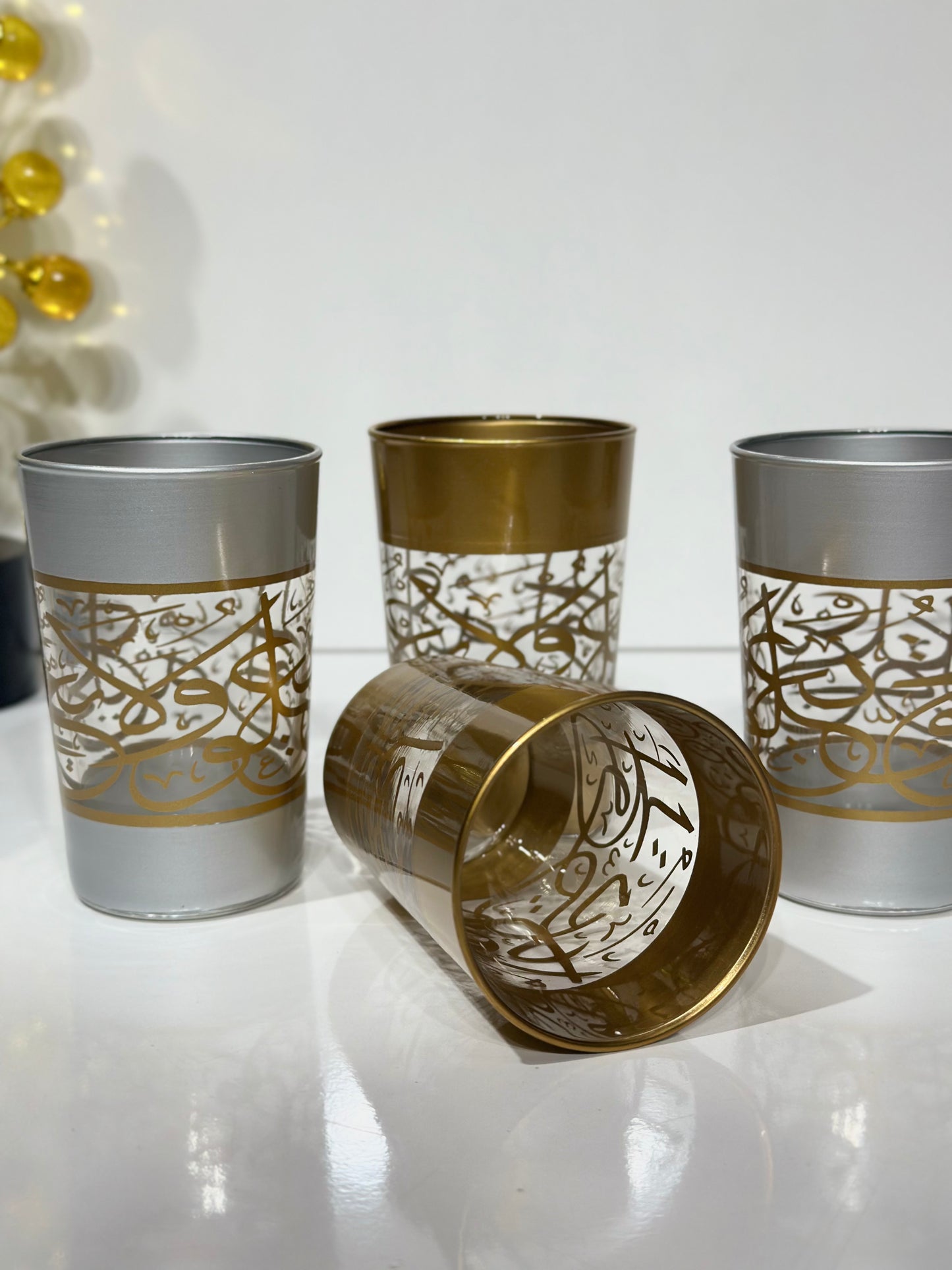 Set de 12 Verres à Thé – Doré & Argenté Oriental Chic