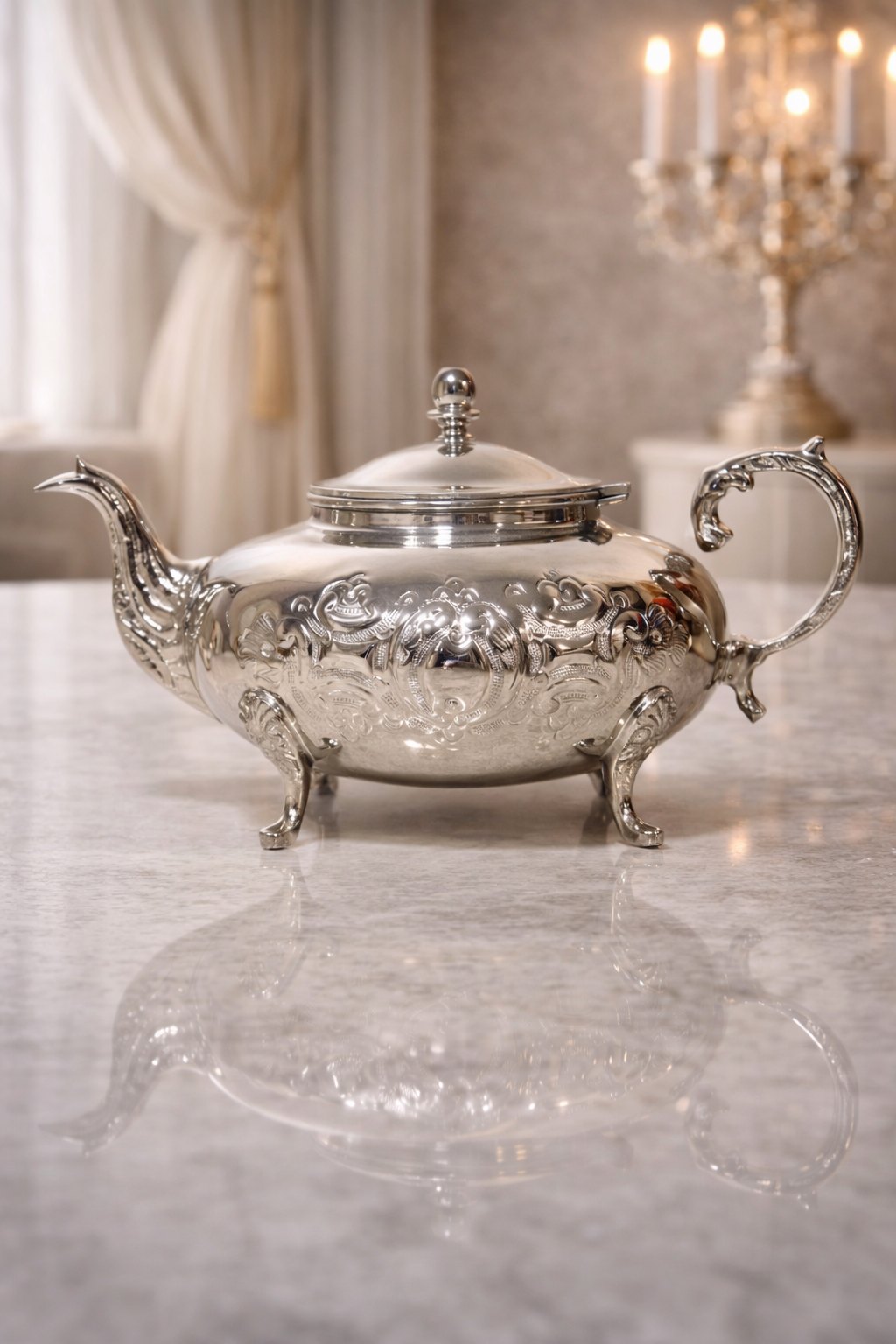 Théière de collection en argent – Artisanat et tradition