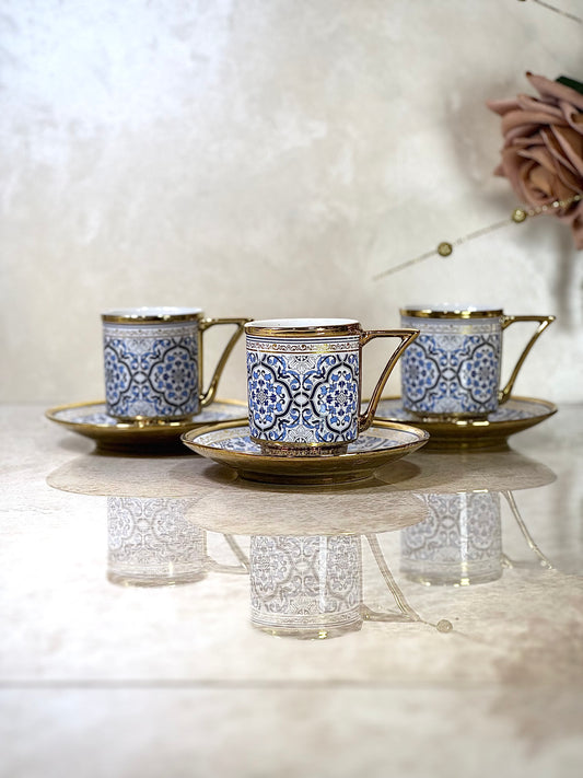 Coffret de 6 tasses avec sous tasses – Un cadeau d’exception au charme royal