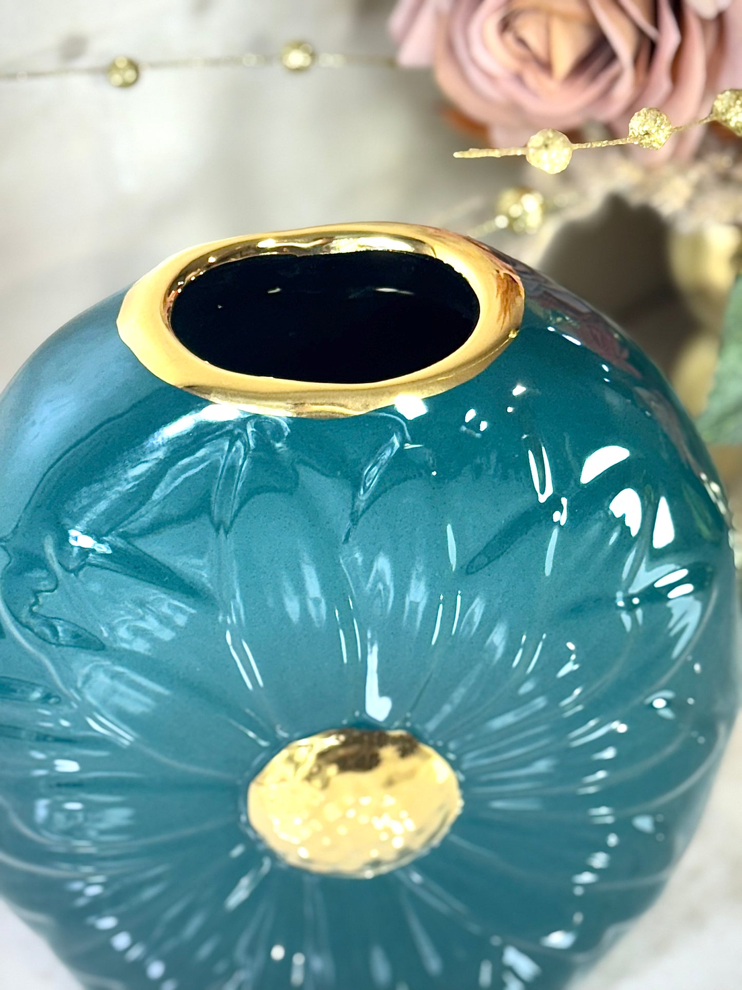 Ensemble de 2 vases en porcelaine en vert