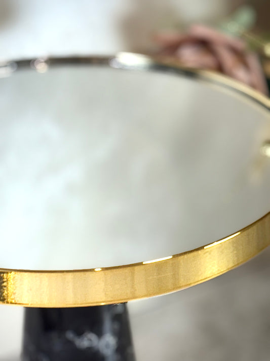 Présentoir Élégant Doré & Marbre Noir