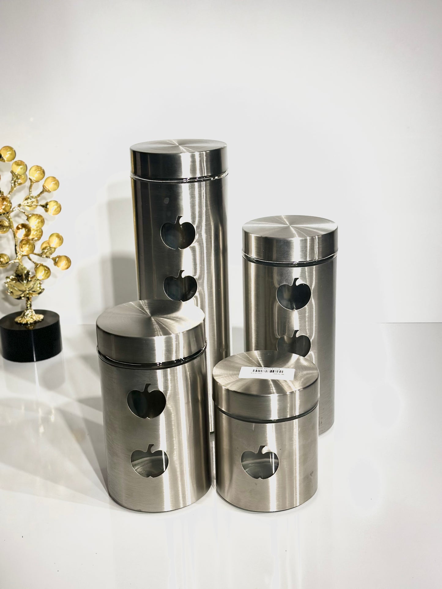 Ensemble de 4 Boîtes de Rangement pour Céréales en Acier Inoxydable – Quatre Tailles Différentes pour une Organisation Optimale
