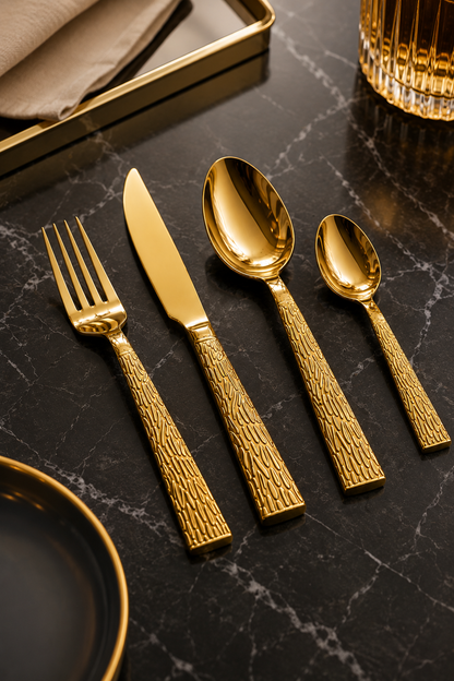 Ménagère 48 Pièces Dorée – Inox 18/10 Premium