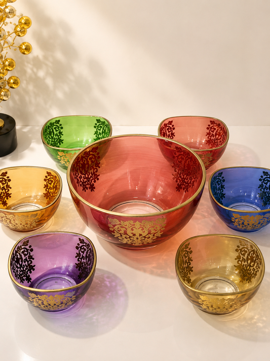 Saladier avec 6 Bols Colorés – Élégance et Praticité au Quotidien