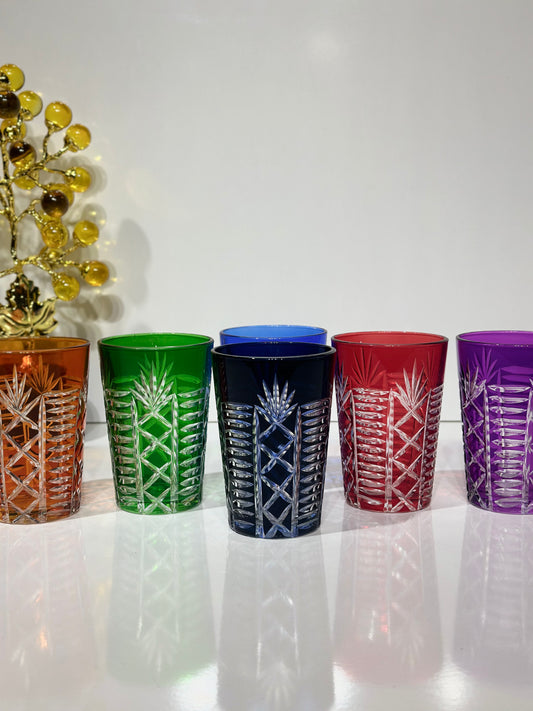 Lot de 6 Verres à Thé – Cristallisés en Couleurs