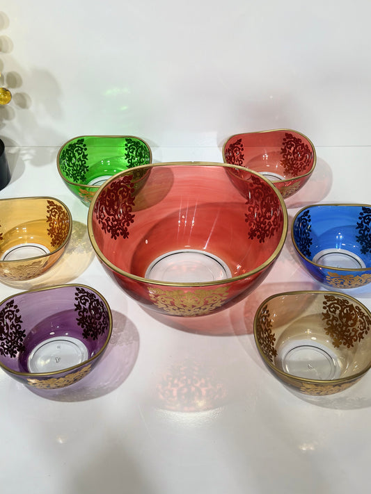 Saladier avec 6 Bols Colorés – Élégance et Praticité au Quotidien