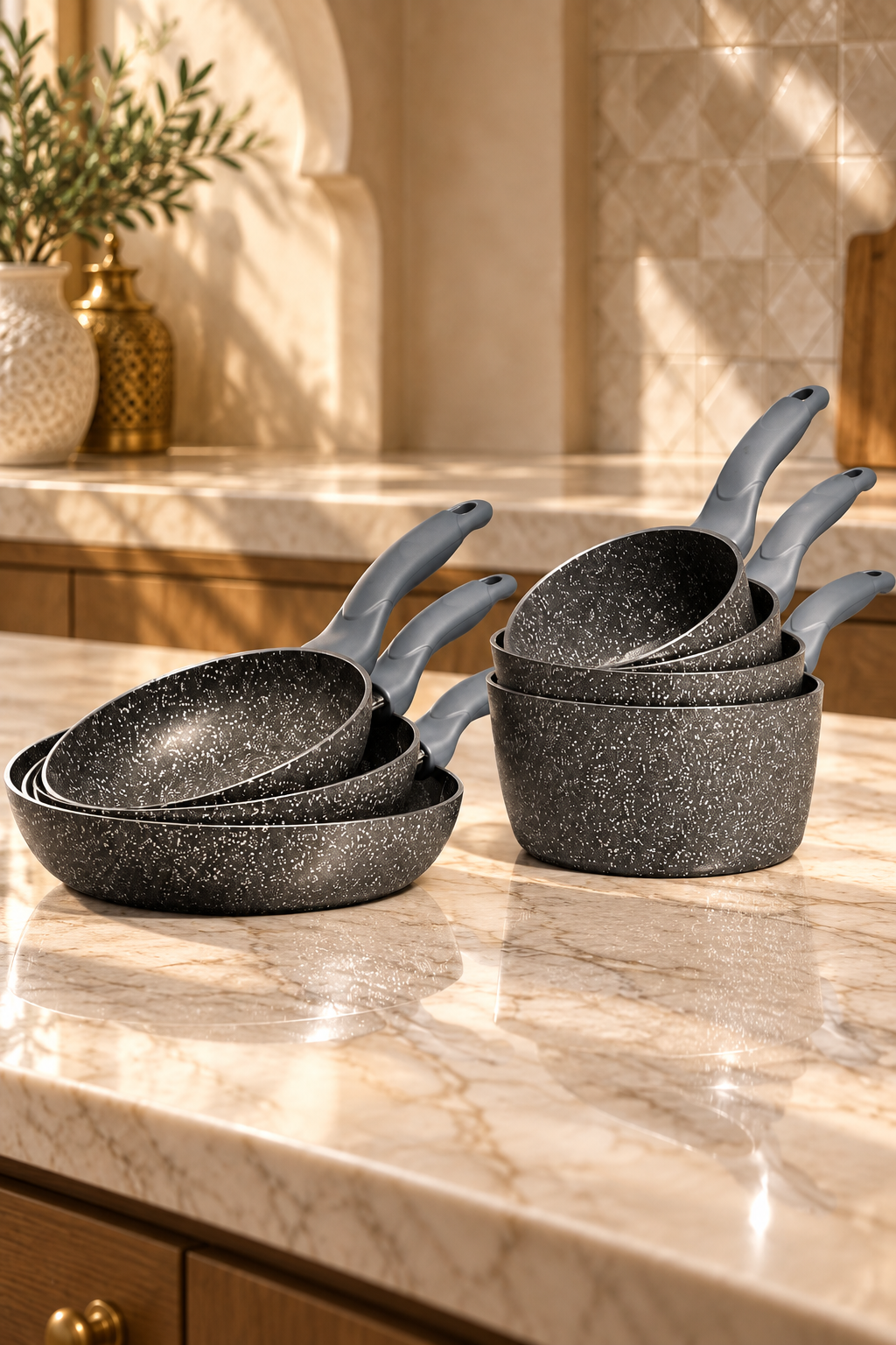 Set de Cuisine en Granit Italien Premium – 6 Pièces