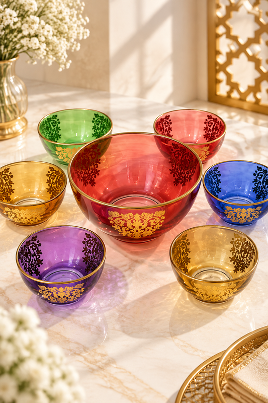 Saladier avec 6 Bols Colorés – Élégance et Praticité au Quotidien