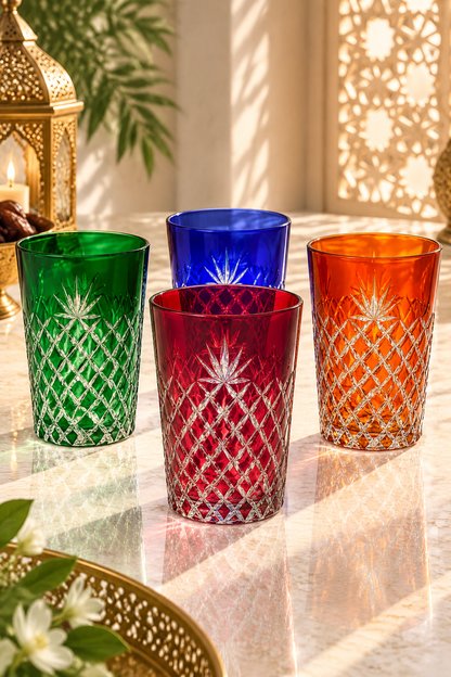 Lot de 6 Verres à Thé – Cristallisés en Couleurs