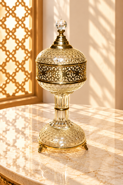 Encensoir en Cuivre et Cristal Caramélisé – Élégance et Tradition Orientale