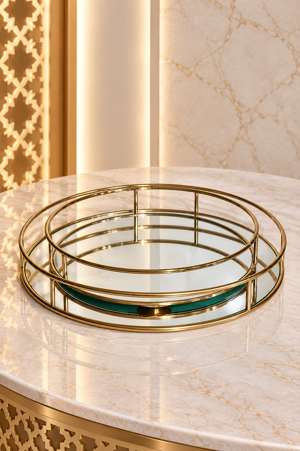 Lot de 2 Plateaux Ronds – Moyen et Grand – Idéals pour Gâteaux, Douceurs et Thé