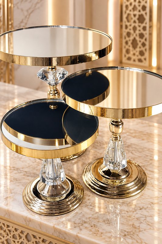 Trio de Présentoirs Miroir à Pied – Élégance & Raffinement