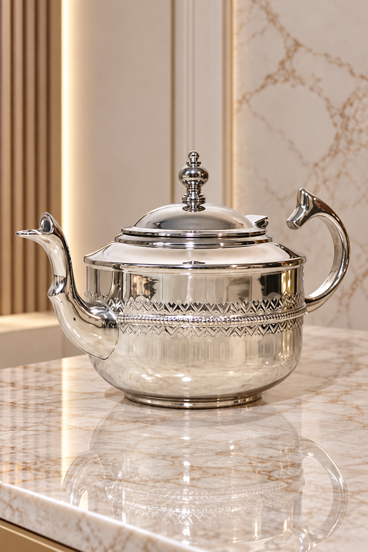 Théière élégance d'argent – Artisanat haut de gamme