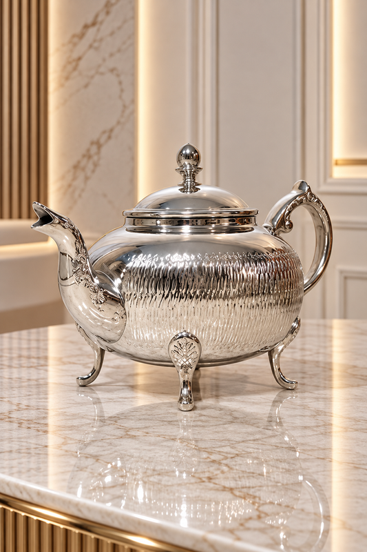 Théière élégance d'argent – Artisanat haut de gamme