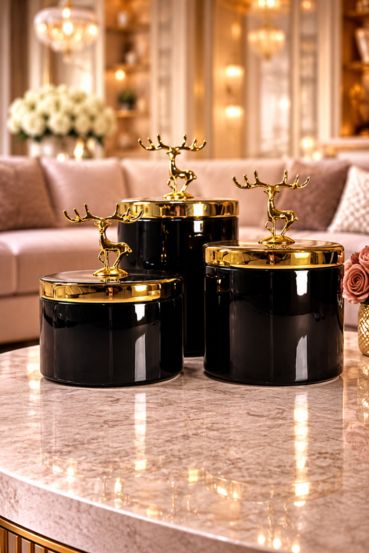 Trio de bonbonnières en porcelaine – Élégance et raffinement sur votre table