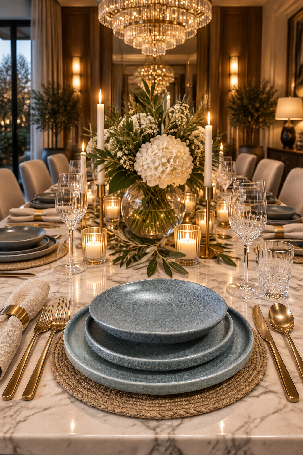 Service de Table Velya® 18 Pièces en Gris Pierre – Porcelaine Turque Premium