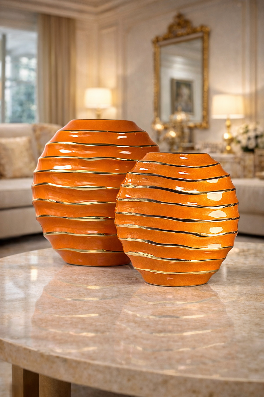Ensemble de 2 vases en porcelaine – Élégance sculpturale pour votre intérieur