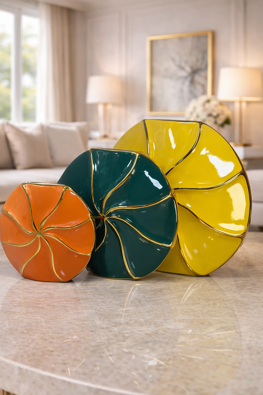 Ensemble de 3 vases en porcelaine – Élégance sculpturale pour votre intérieur