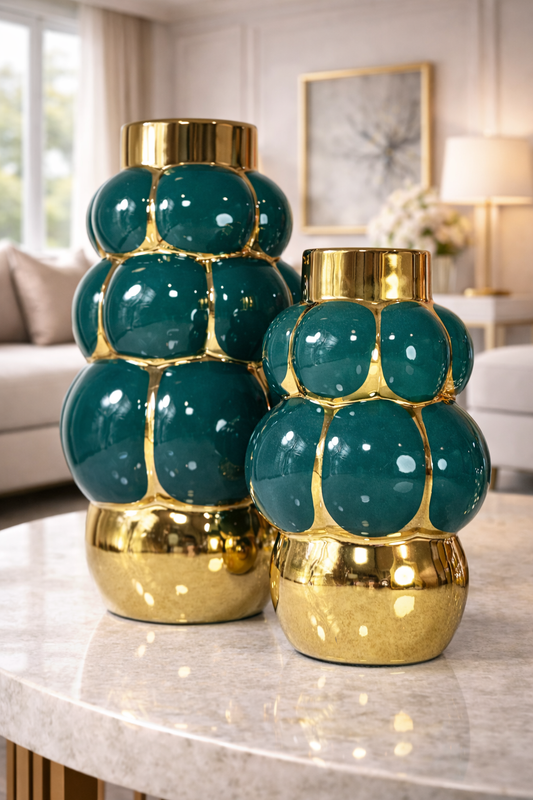 Ensemble de vases en porcelaine – Élégance sculpturale pour votre intérieur