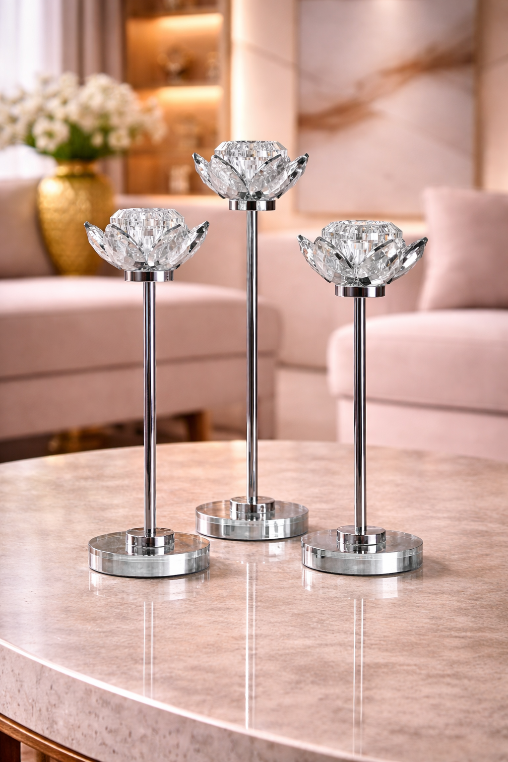 Trio Bougeoirs Argentés