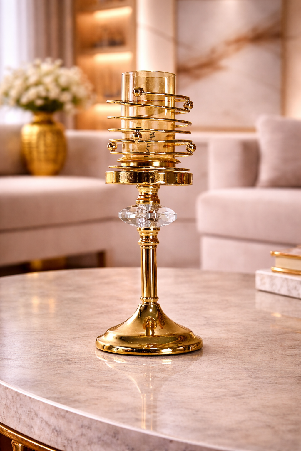 Bougeoir spirale dorée – Chic et original