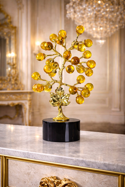 Arbre décoratif en cristal et dorure – Collection Prestige