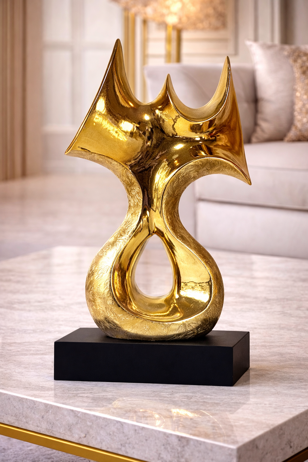 Statuette d'Élégance Dorée