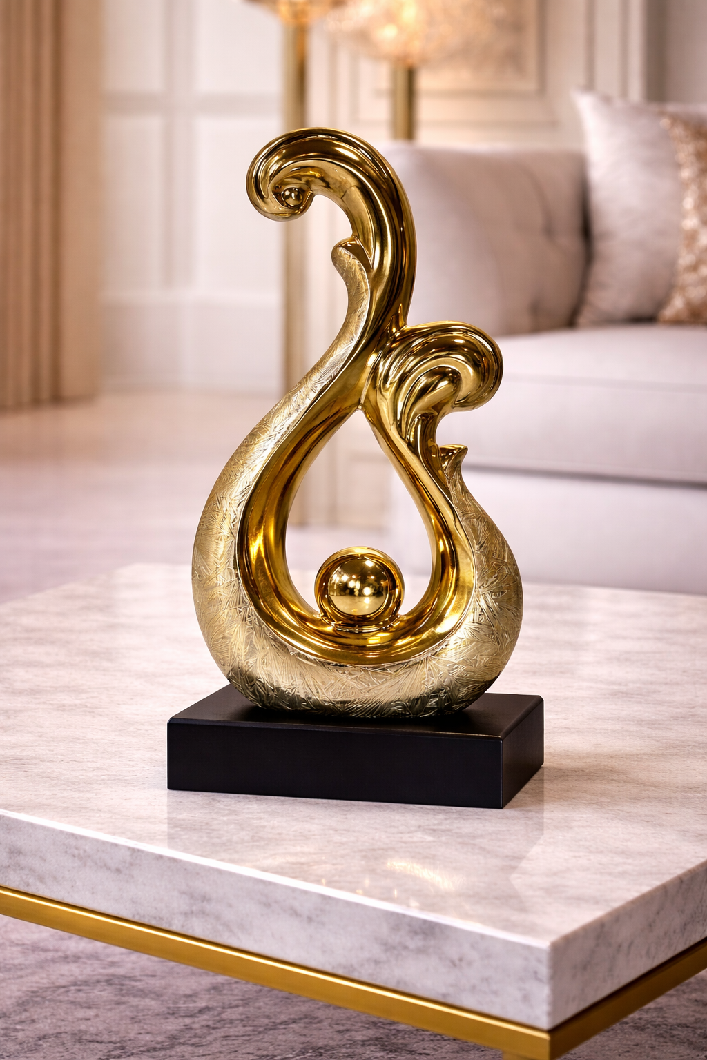 Statuette d'Élégance Dorée