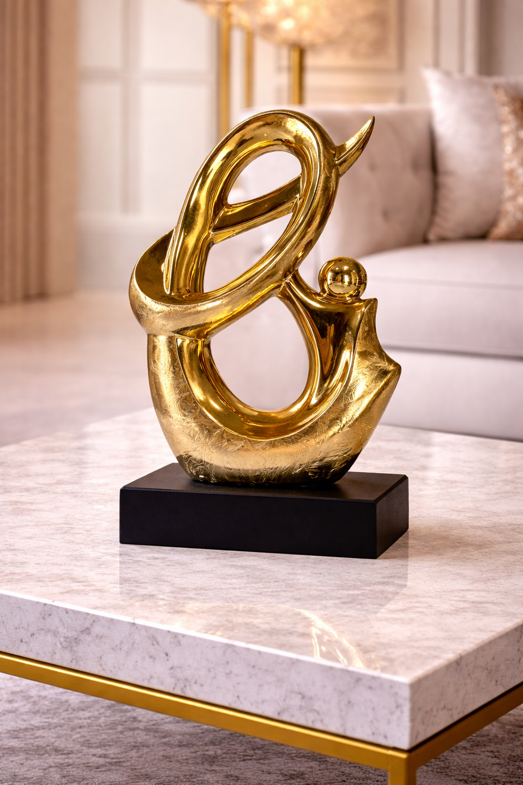 Statuette d'Élégance Dorée