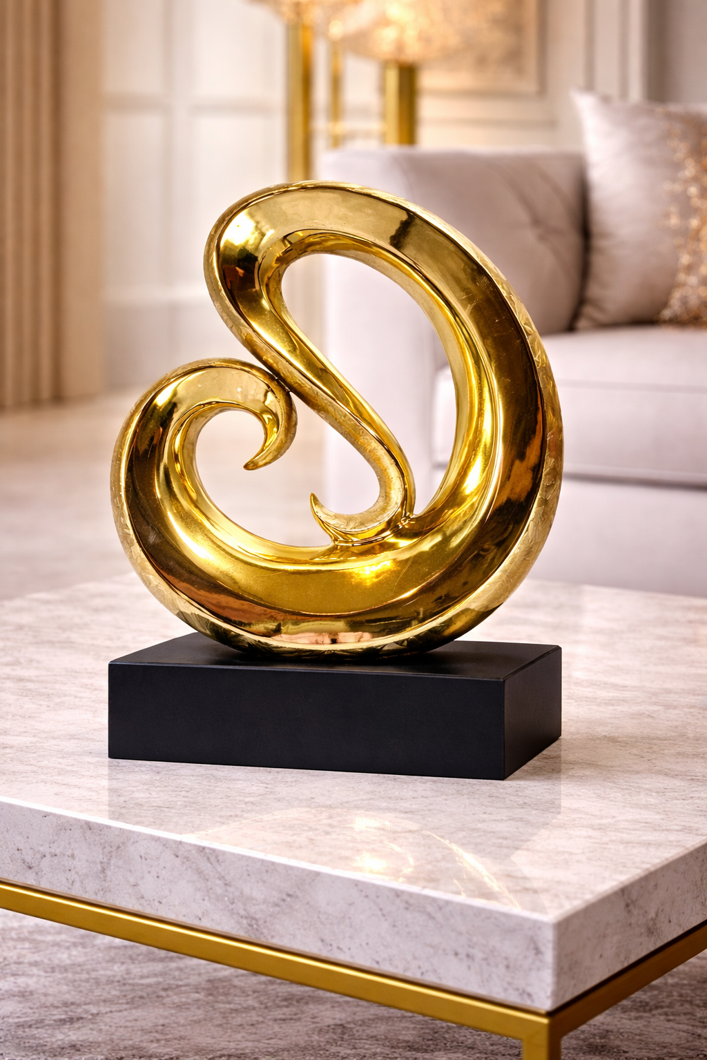 Statuette d'Élégance Dorée