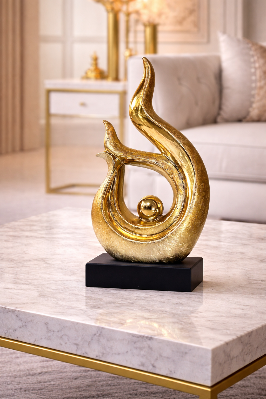 Statuette d'Élégance Dorée