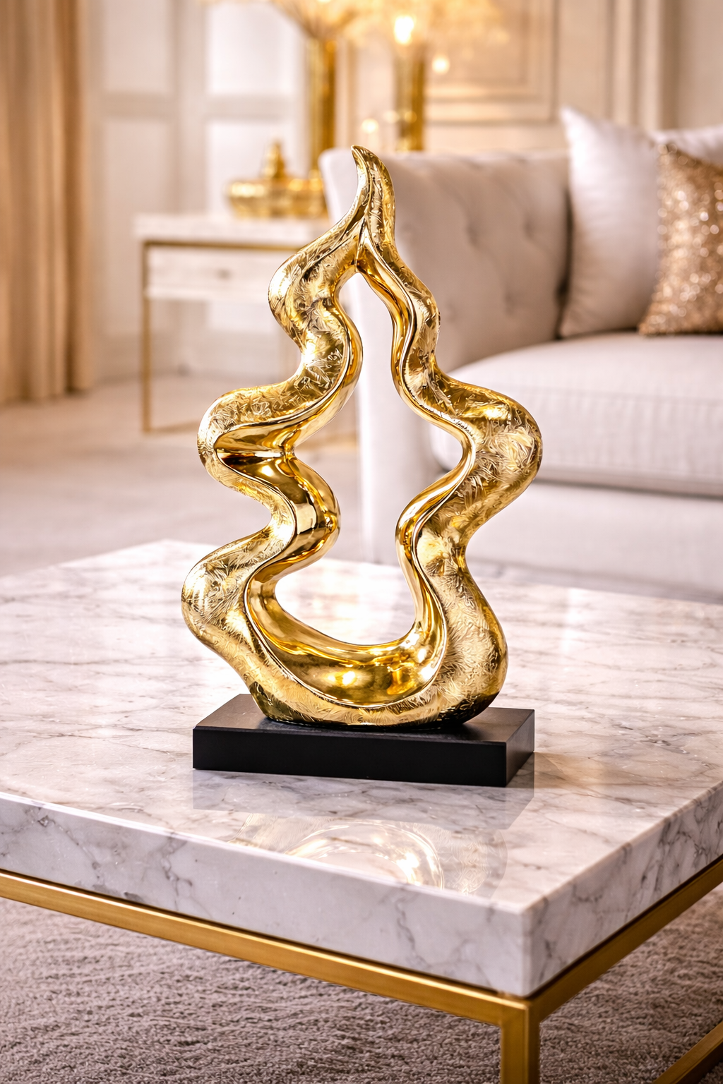 Statuette d'Élégance Dorée