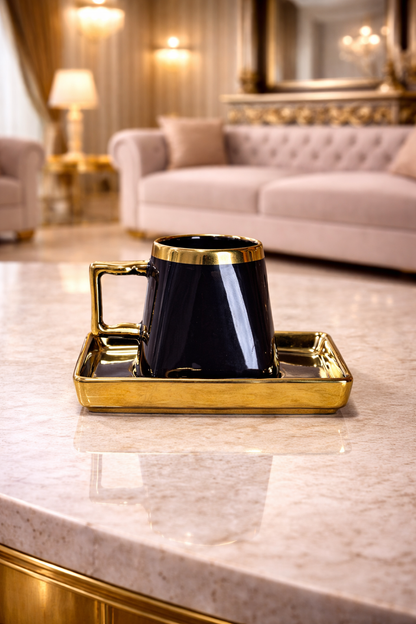 Service de 6 tasses et soucoupes noir ou blance– L’élégance au service de vos instants précieux