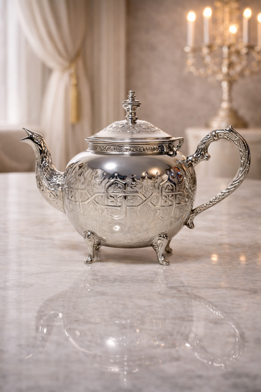 Théière traditionnelle en cuivre doré – Fait main avec passion