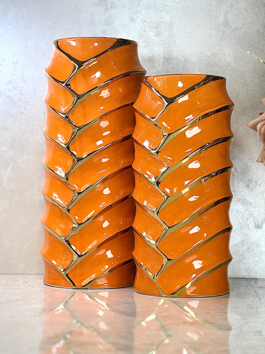 Ensemble de 2 vases en porcelaine – Élégance sculpturale pour votre intérieur