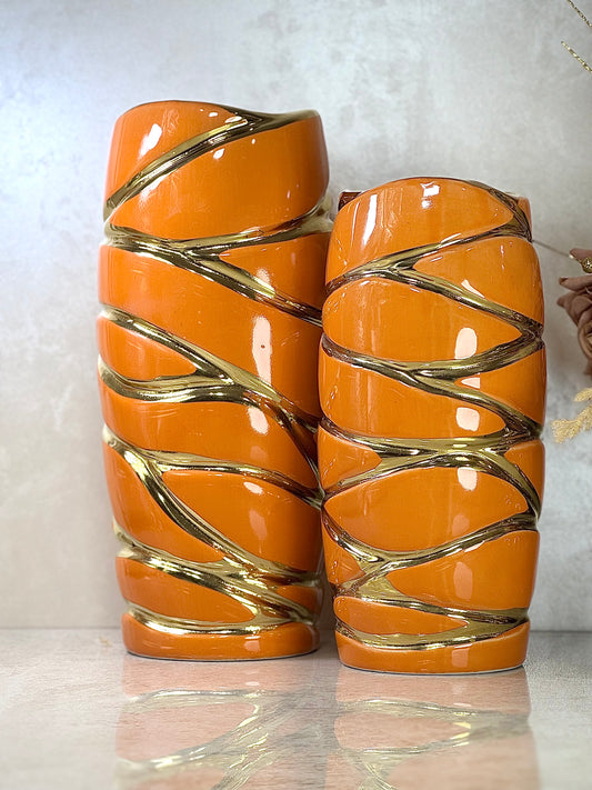 Ensemble de 2 vases en porcelaine – Élégance sculpturale pour votre intérieur