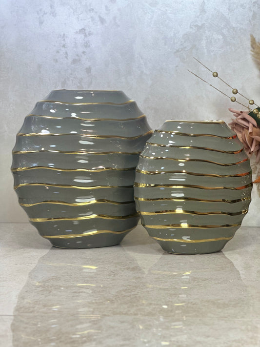 Ensemble de 2 vases en porcelaine – Élégance sculpturale pour votre intérieur