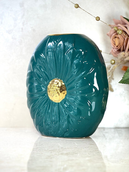 Ensemble de 2 vases en porcelaine en vert