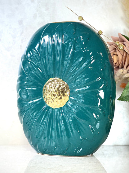 Ensemble de 2 vases en porcelaine en vert