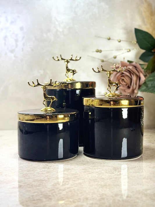 Trio de bonbonnières en porcelaine – Élégance et raffinement sur votre table