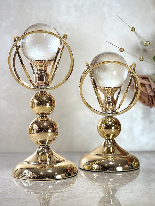 2 Boule à Cristal – Support Doré
