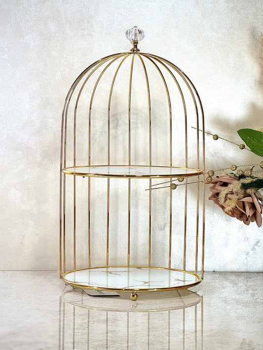 Présentoir cage à deux étages – Élégance sur plusieurs niveaux