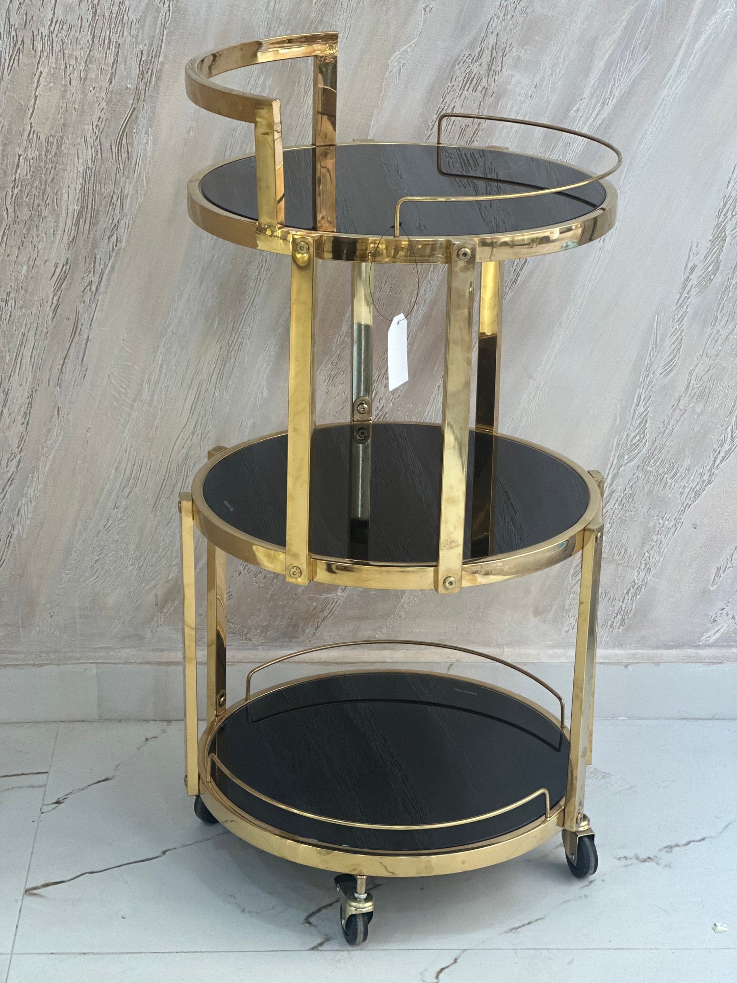 Chariot Présentatif Design en Acier Inoxydable & Verre – Élégance Moderne pour Tous les Espaces