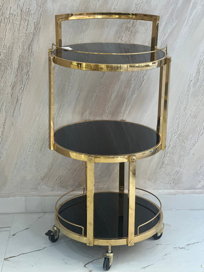 Chariot Présentatif Design en Acier Inoxydable & Verre – Élégance Moderne pour Tous les Espaces