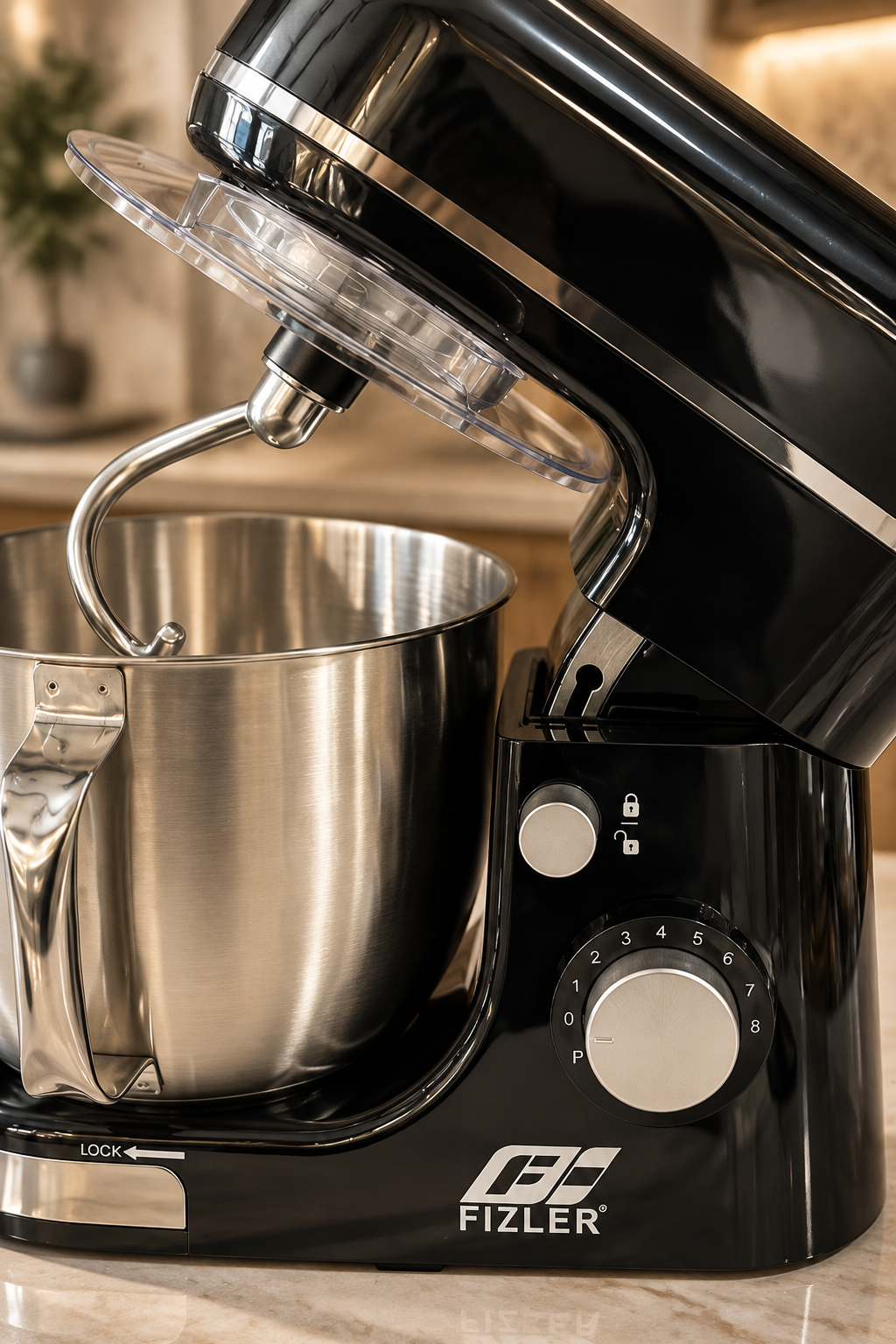 Pétrin à Pâtes FIZLER 5L Premium – Bol Inox, Moteur en Cuivre & 3 Accessoires Inclus