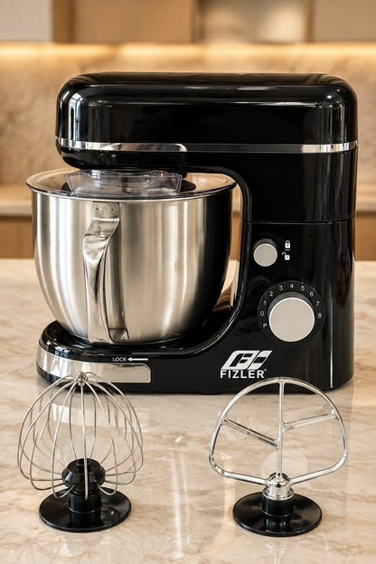 Pétrin à Pâtes FIZLER 5L Premium – Bol Inox, Moteur en Cuivre & 3 Accessoires Inclus
