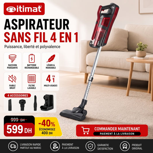 Aspirateur Sans Fil Itimat 4en1 – 2200W de Puissance