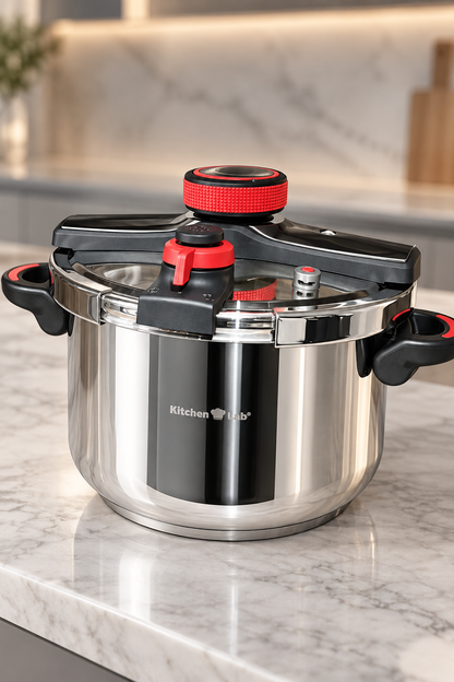Cocotte Premium en Acier Inox 18/10 avec Mécanisme Automatique – 4L, 6L & 8L