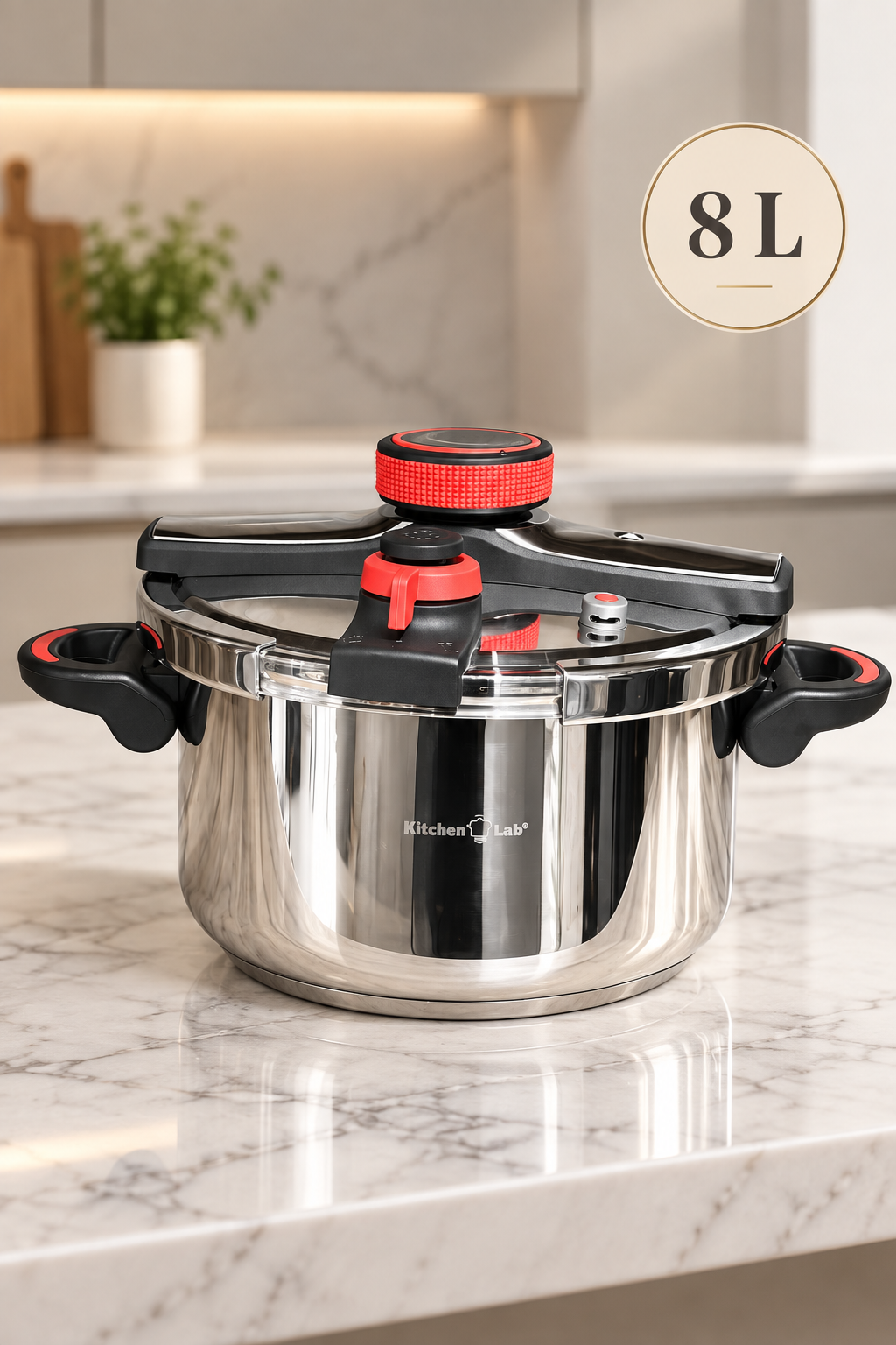 Cocotte Premium en Acier Inox 18/10 avec Mécanisme Automatique – 4L, 6L & 8L